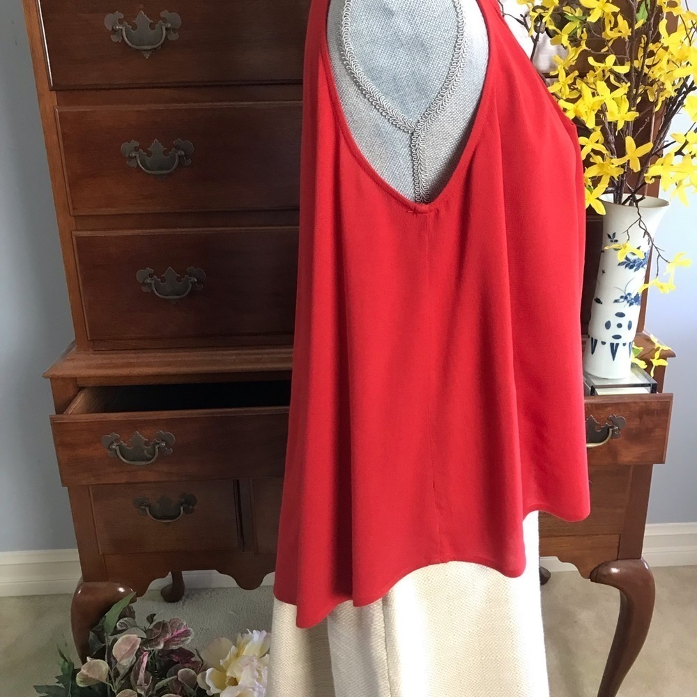 elodie Coral Orange High-Low Sleeveless Top Size Medium - Picture 4 of 9